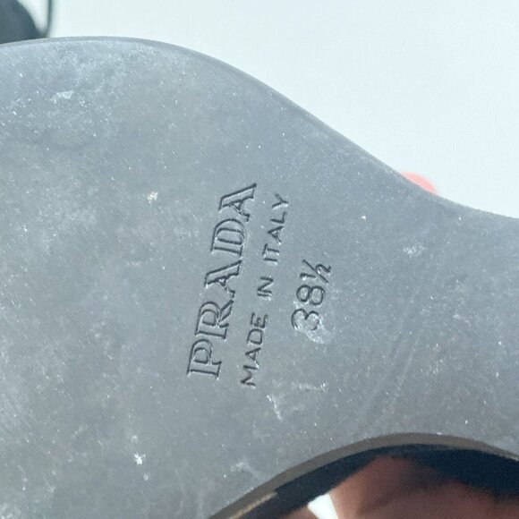 Vintage 00" PRADA Ombré Grey Beige Velvet Wedge Heels 38.5 - Picture 10 of 10